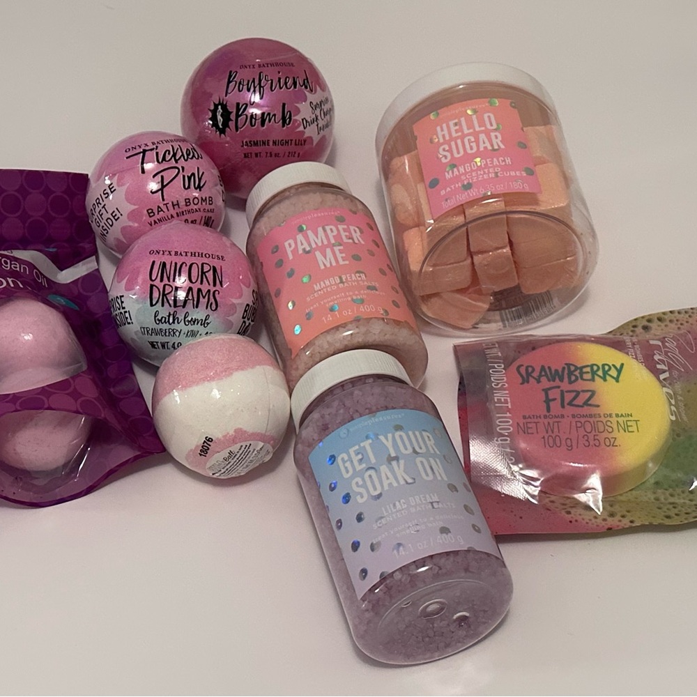 Pink and Purple Bath Soak and Bubbles